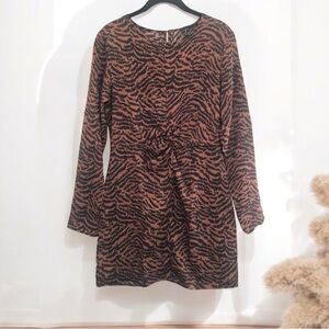 Forever 21 animal print ruched dress size MEDIUM